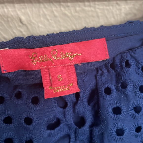 Lilly Pulitzer Kerrigan Elbow Sleeve Eyelet Top - Picture 5 of 6